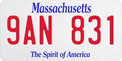 MA license plate 9AN831