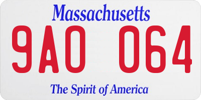 MA license plate 9AO064