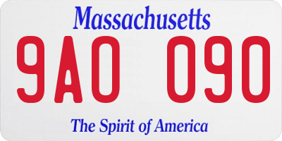 MA license plate 9AO090
