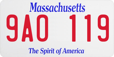 MA license plate 9AO119