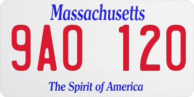 MA license plate 9AO120
