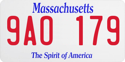 MA license plate 9AO179