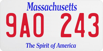 MA license plate 9AO243