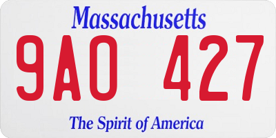 MA license plate 9AO427