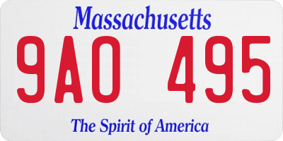 MA license plate 9AO495