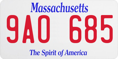 MA license plate 9AO685