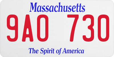 MA license plate 9AO730