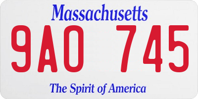 MA license plate 9AO745