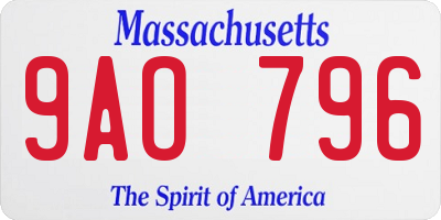 MA license plate 9AO796