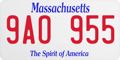 MA license plate 9AO955