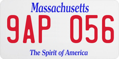MA license plate 9AP056
