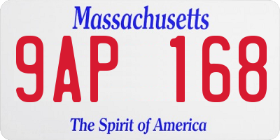 MA license plate 9AP168