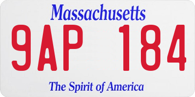 MA license plate 9AP184