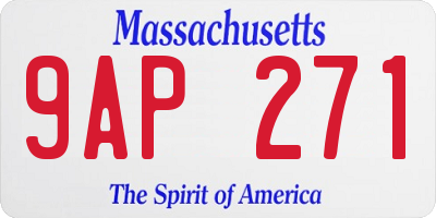 MA license plate 9AP271