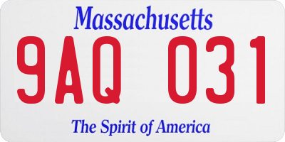 MA license plate 9AQ031