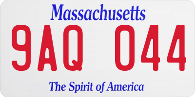 MA license plate 9AQ044