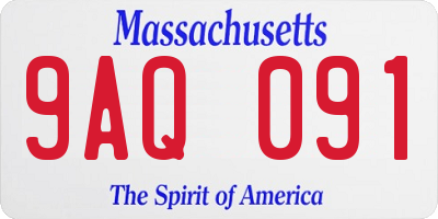 MA license plate 9AQ091