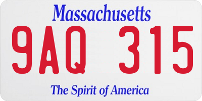 MA license plate 9AQ315