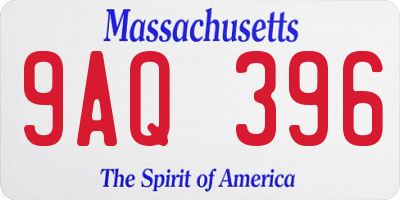 MA license plate 9AQ396
