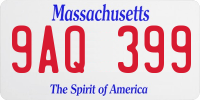 MA license plate 9AQ399