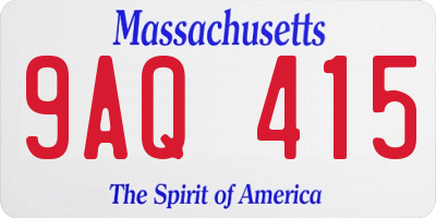MA license plate 9AQ415