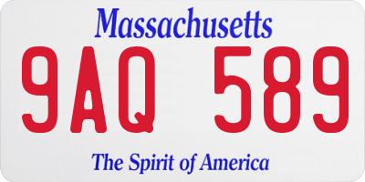 MA license plate 9AQ589