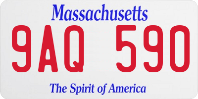 MA license plate 9AQ590