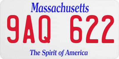 MA license plate 9AQ622