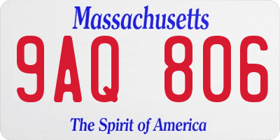 MA license plate 9AQ806