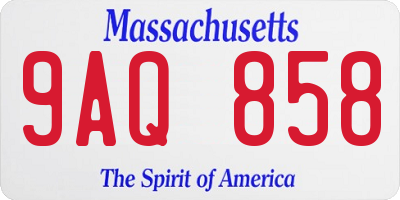 MA license plate 9AQ858