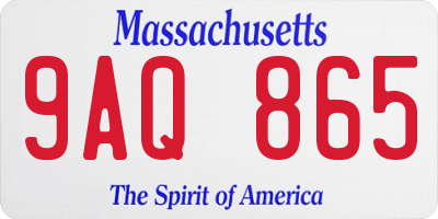 MA license plate 9AQ865