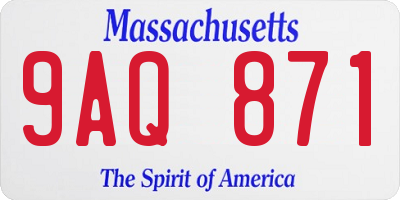 MA license plate 9AQ871