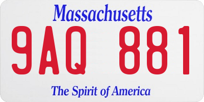 MA license plate 9AQ881