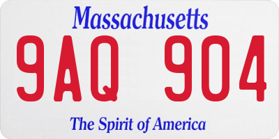 MA license plate 9AQ904