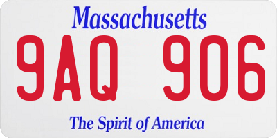 MA license plate 9AQ906