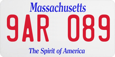 MA license plate 9AR089