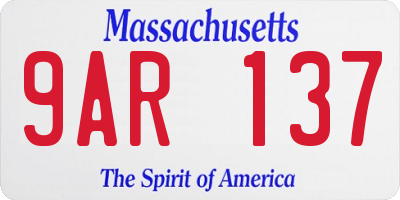 MA license plate 9AR137