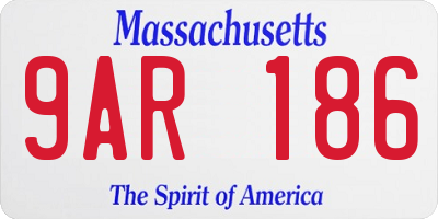 MA license plate 9AR186