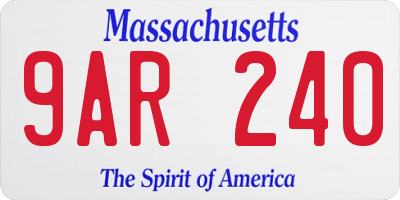 MA license plate 9AR240
