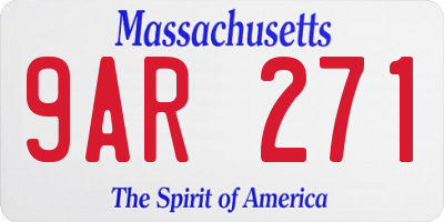 MA license plate 9AR271
