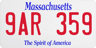 MA license plate 9AR359