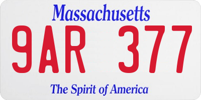 MA license plate 9AR377