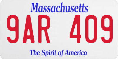 MA license plate 9AR409