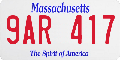 MA license plate 9AR417