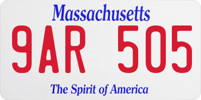MA license plate 9AR505