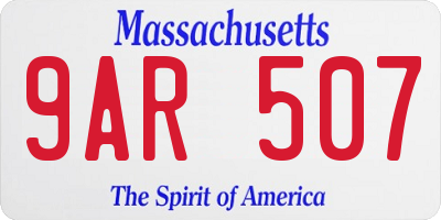 MA license plate 9AR507