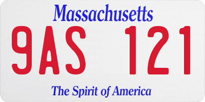 MA license plate 9AS121