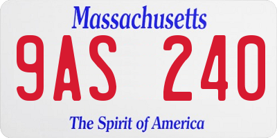 MA license plate 9AS240