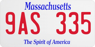 MA license plate 9AS335