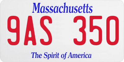 MA license plate 9AS350